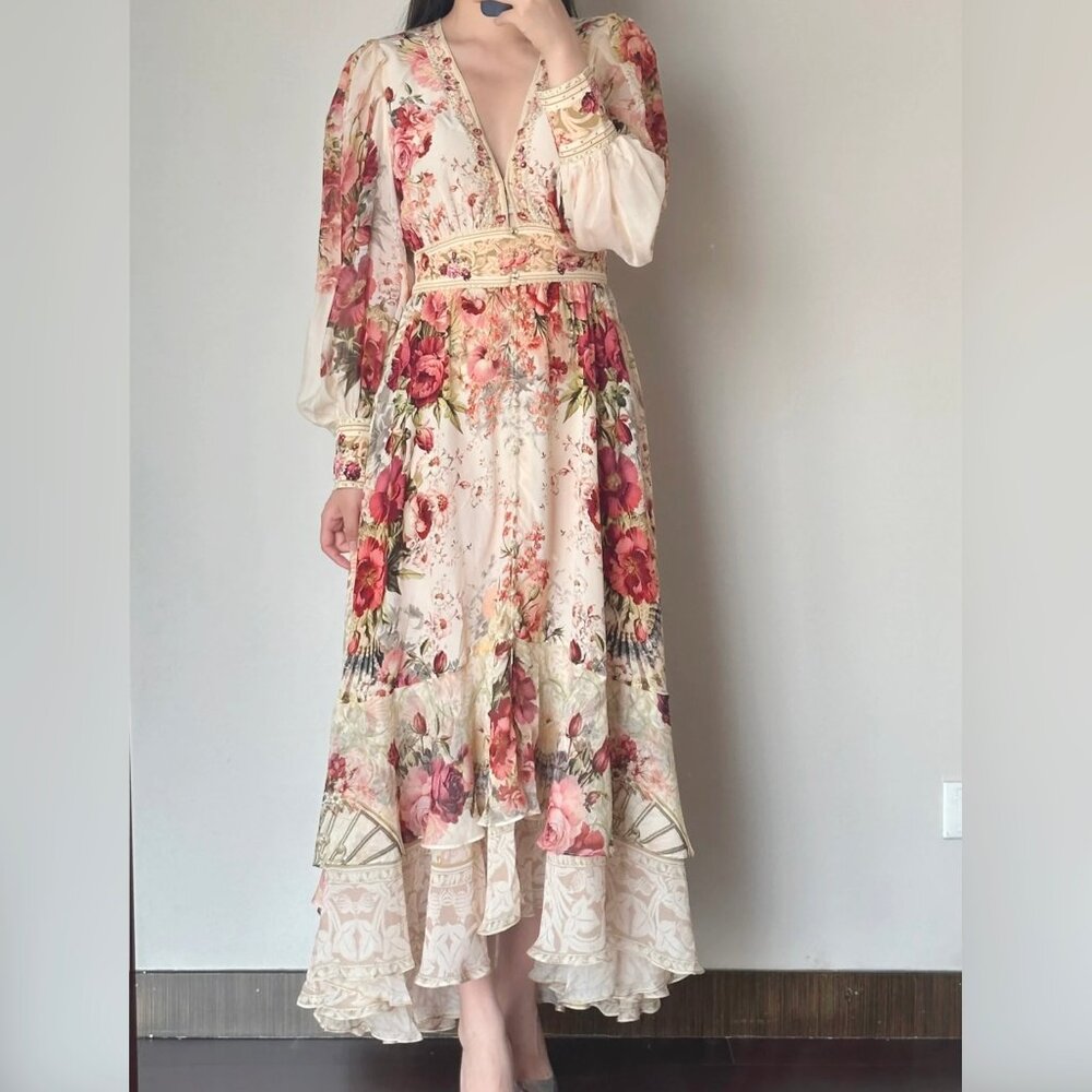 CAMILLA Meet me at the majestic long button front dress